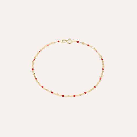 Bracciale Beverly in oro giallo 9 kt e smalto, 18 cm