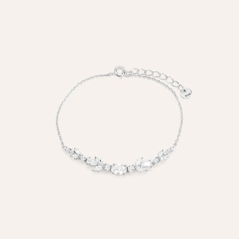 Bracciale Silver Elegance in argento rodiato con zirconi ovali e marquise