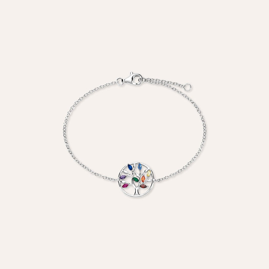 Bracciale albero della vita Silver Moments in argento con zirconi multicolore