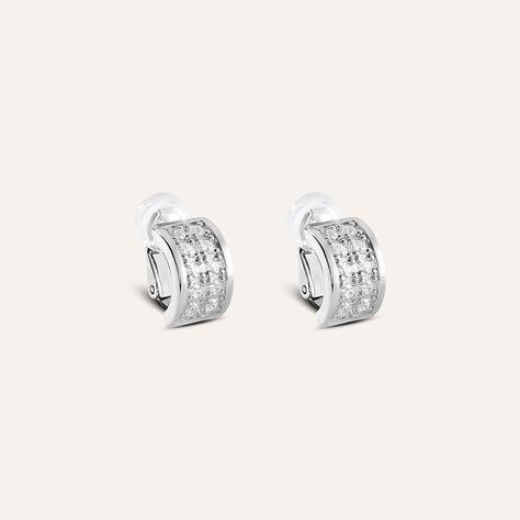 Orecchini Silver Shine in argento con zirconi e chiusura a clip