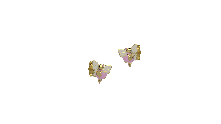Orecchini Farfallina dei Colori rosa in argento 925