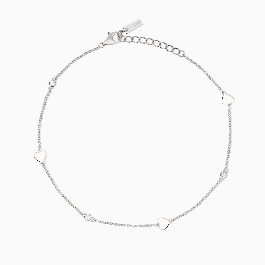 Cavigliera LONG BEACH con cuori e zirconi