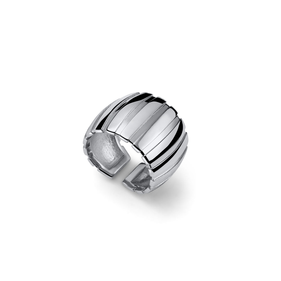 Anello a fascia argentato