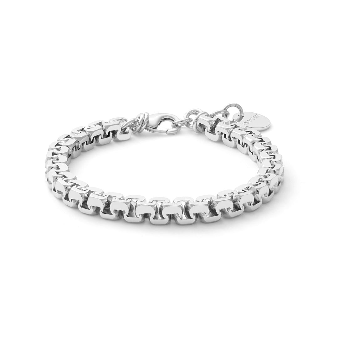 Bracciale forzatina quadra argentato