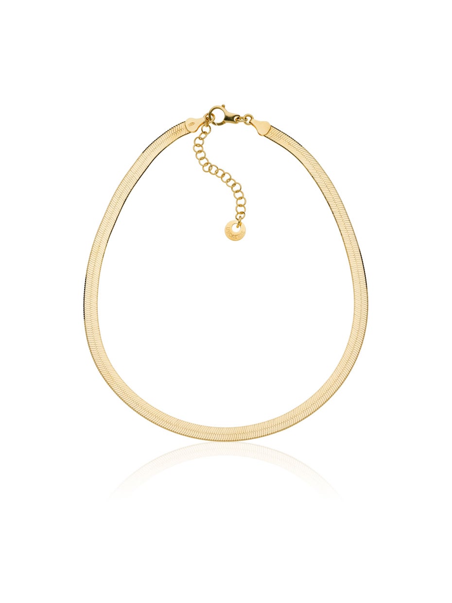 Collana in argento dorato Herringbone