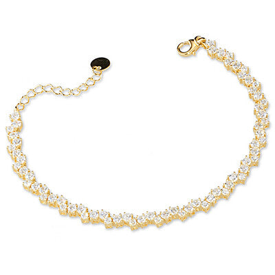 Bracciale Tennis Sovrani Luce Argento 925 Dorato e Zirconi Bianchi