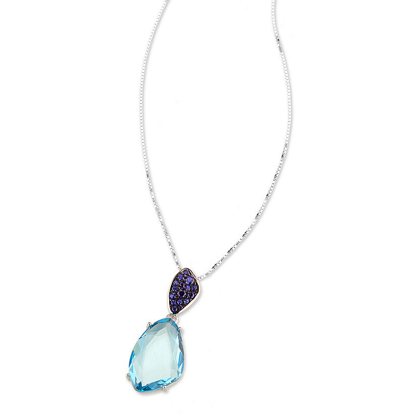 Collana Sovrani Luce in Argento 925 con Zirconi Blu e Azzurri