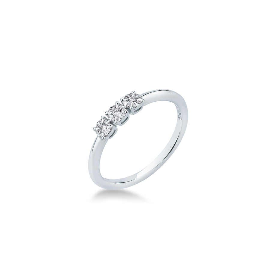 Anello con Diamante in Oro Bianco