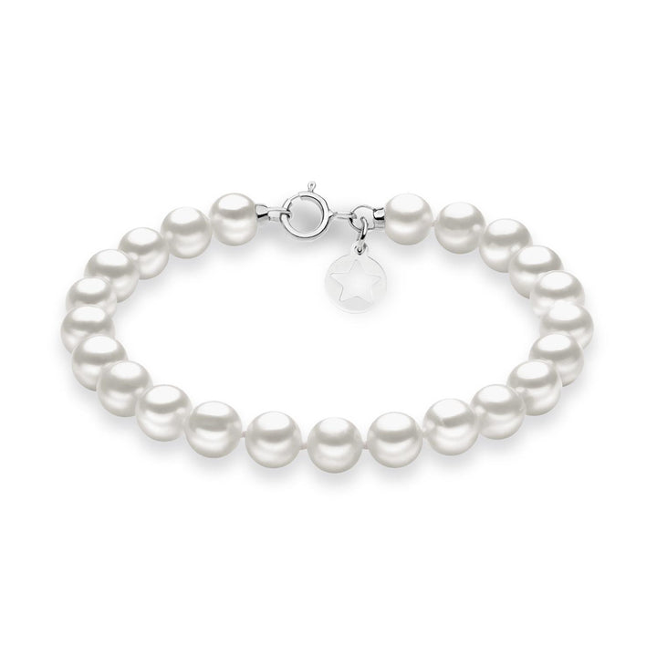 Bracciale in Oro bianco Perle coltivate Qualità Basic Ø 4,5/5. Charm Stella