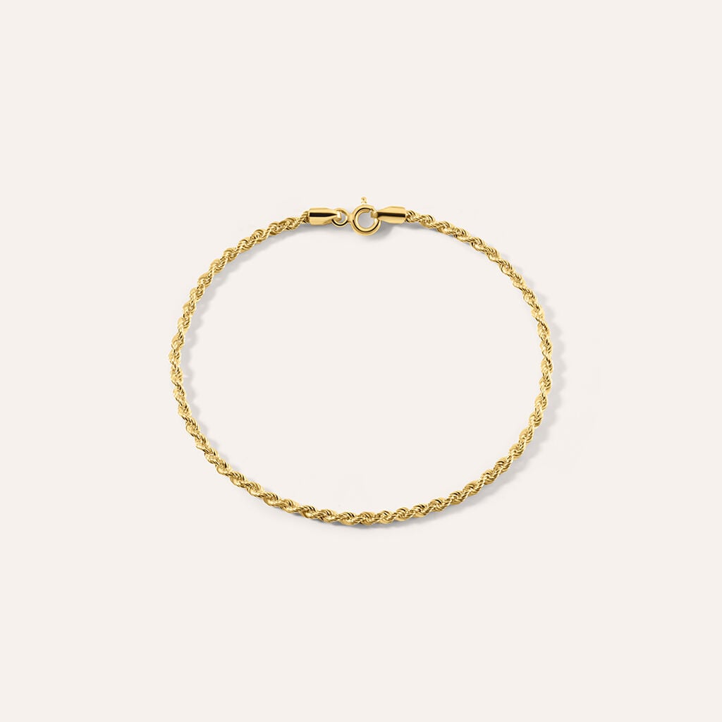 Bracciale catena corda Colette in oro giallo 9 kt, 2,2 mm