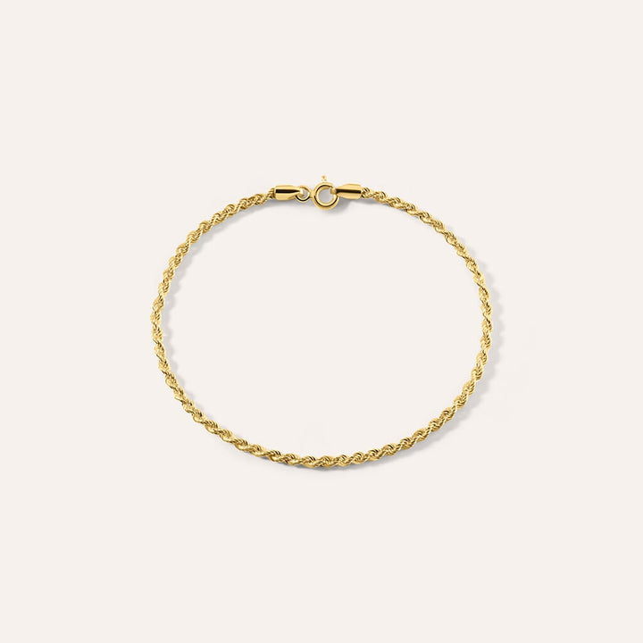 Bracciale catena corda Colette in oro giallo 9 kt, 2,2 mm