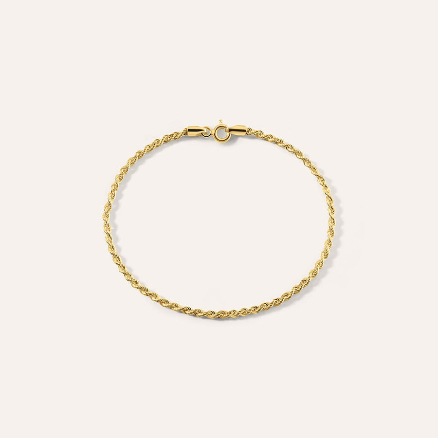 Bracciale catena corda Colette in oro giallo 9 kt, 2,2 mm