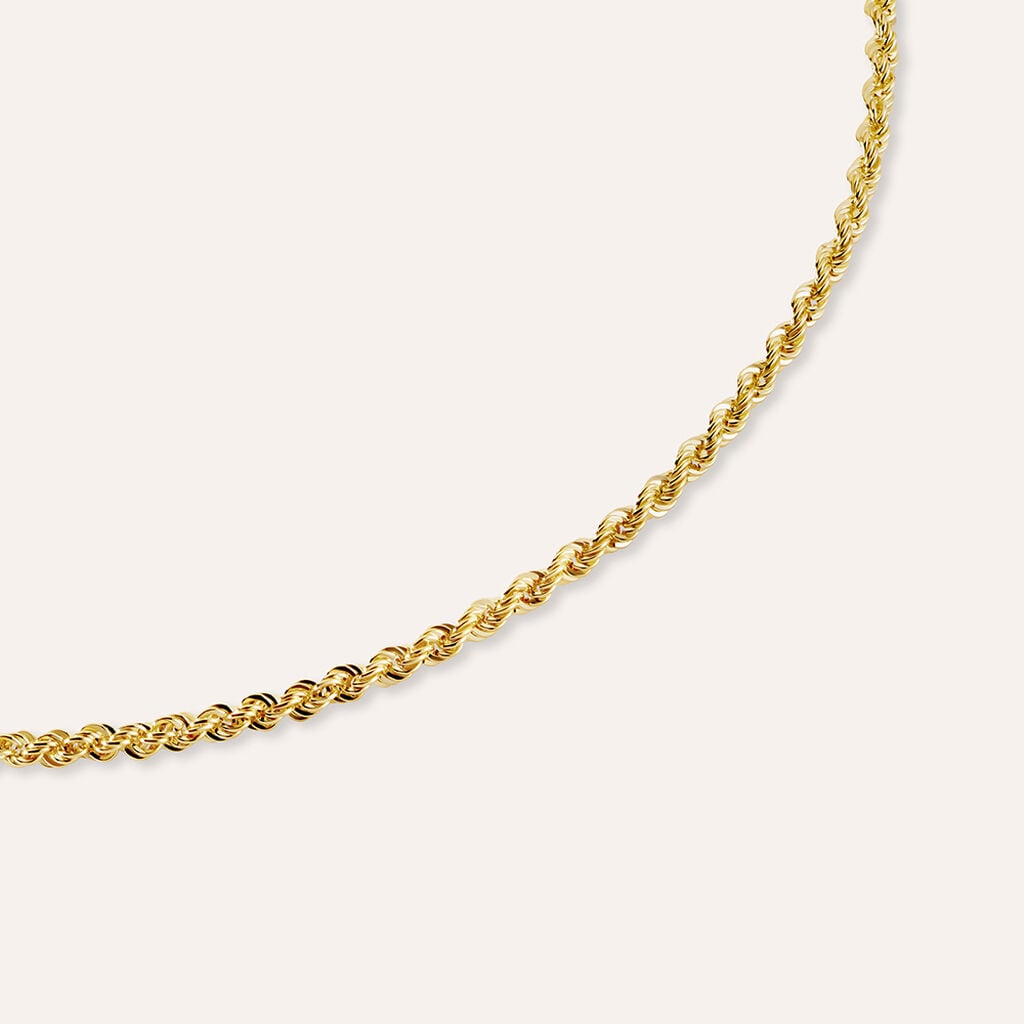 Bracciale catena corda Colette in oro giallo 9 kt, 2,2 mm