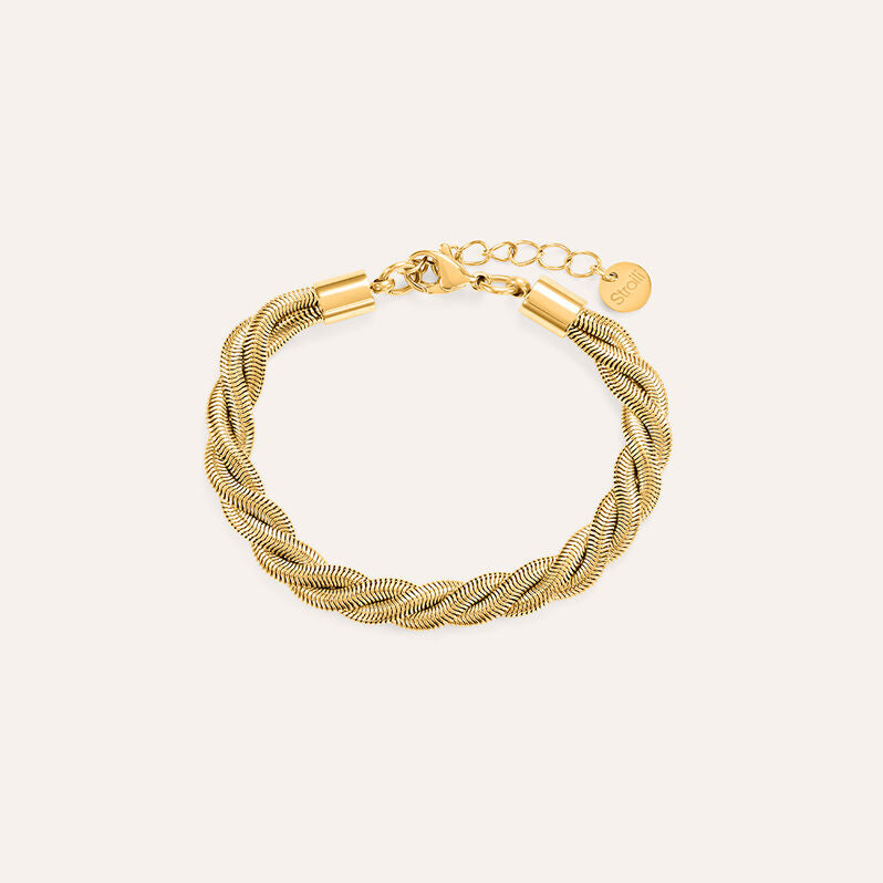 Bracciale catena treccia Radiance in acciaio dorato