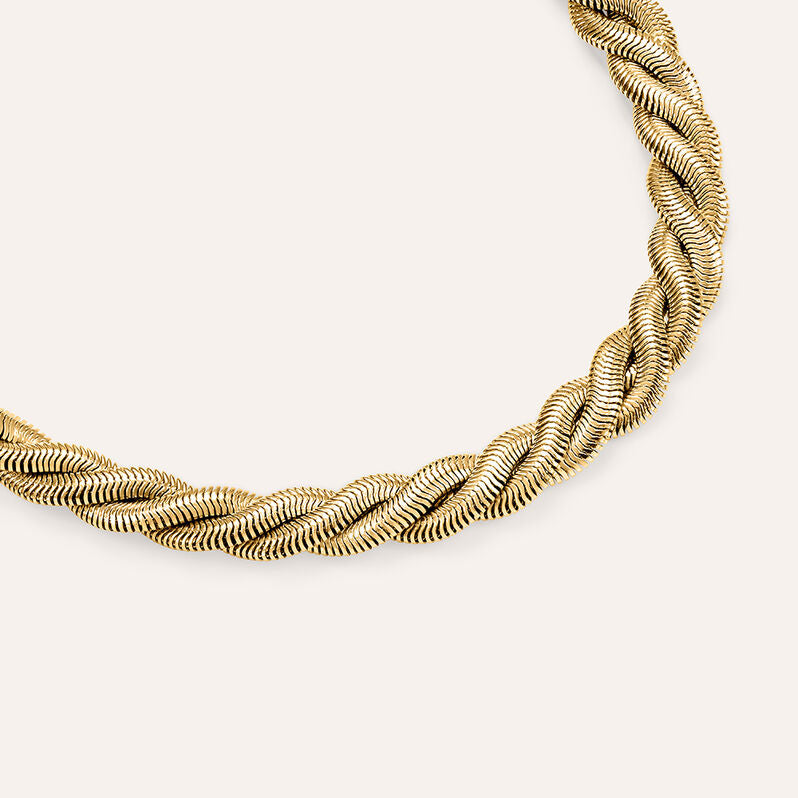 Bracciale catena treccia Radiance in acciaio dorato