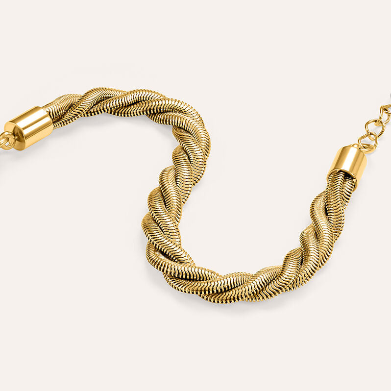 Bracciale catena treccia Radiance in acciaio dorato