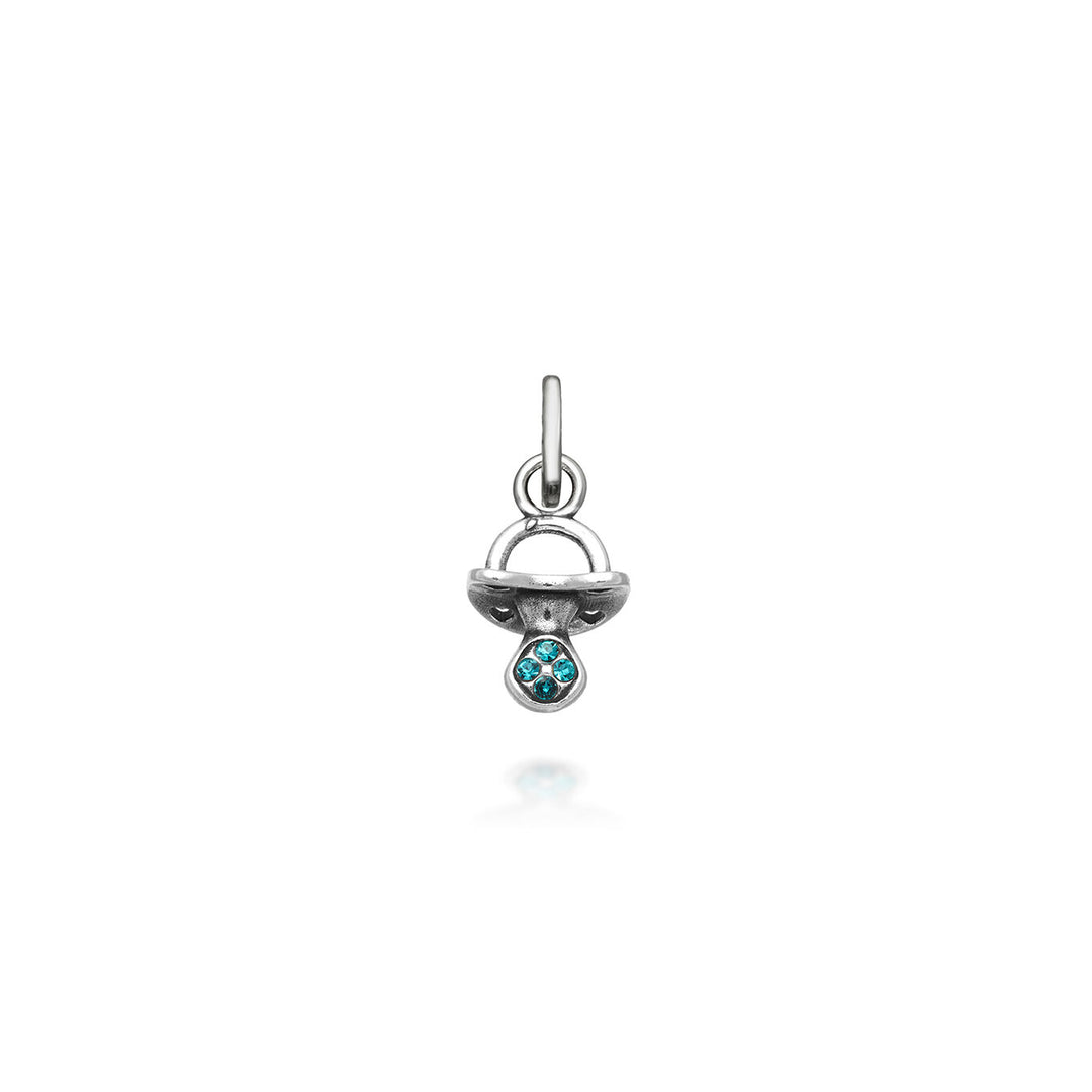 Mini Charm Ciuccio Crystal Azzurro