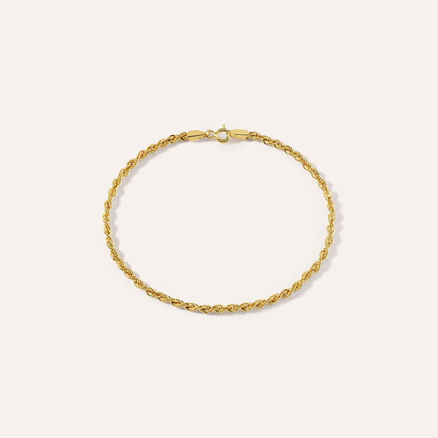 Bracciale catena corda L'Homme Or in oro giallo 9 kt, 21 cm