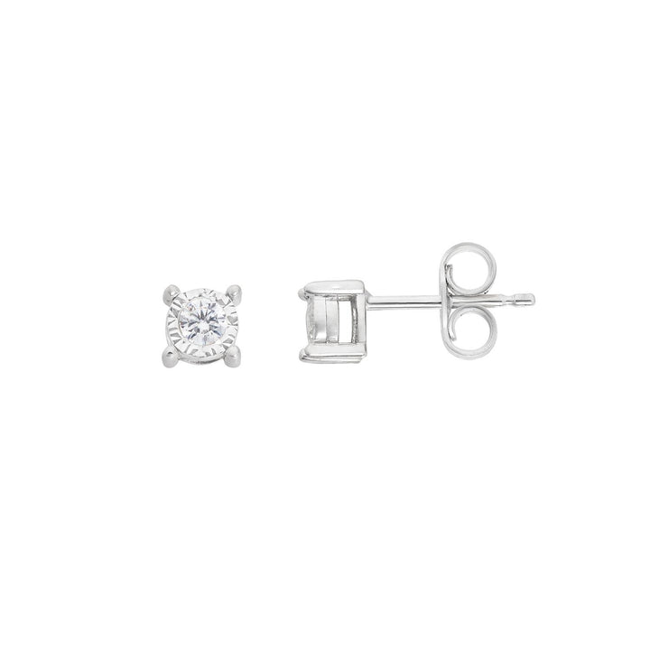 Orecchini in Oro bianco 9 Kt con diamanti bianchi