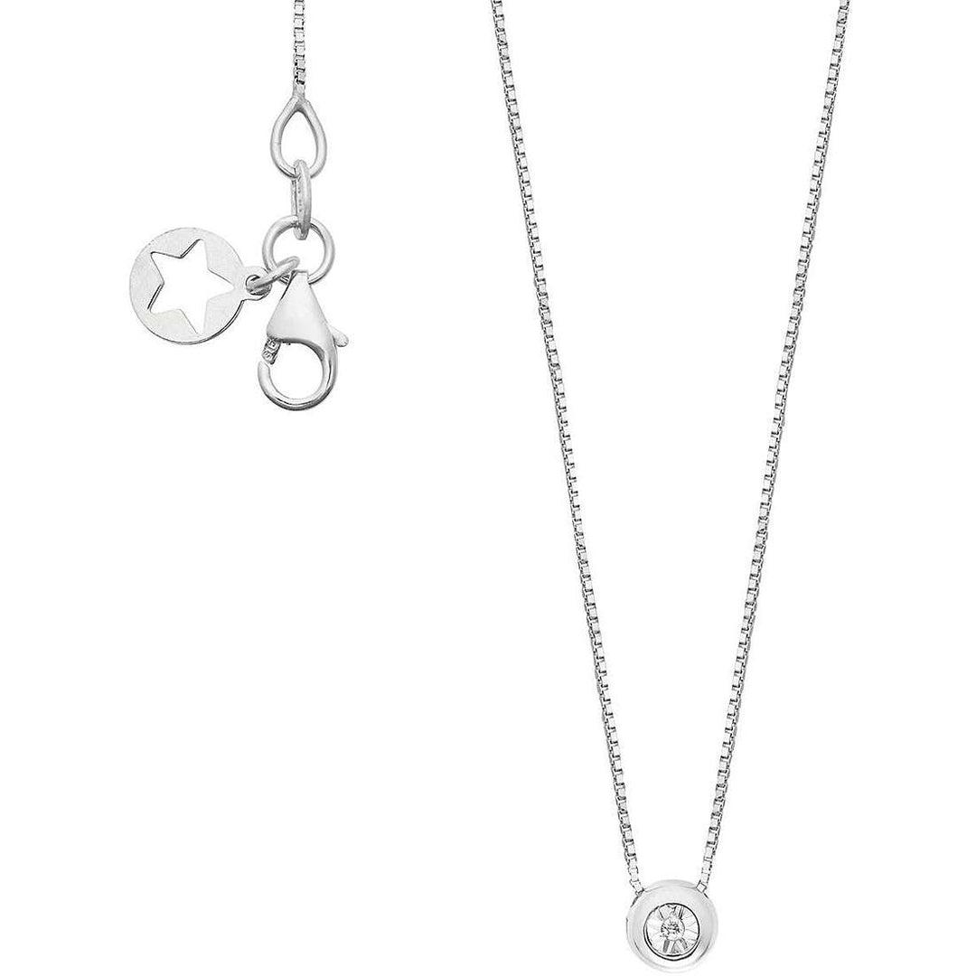 Collana Punto Luce in Oro Bianco con Diamante