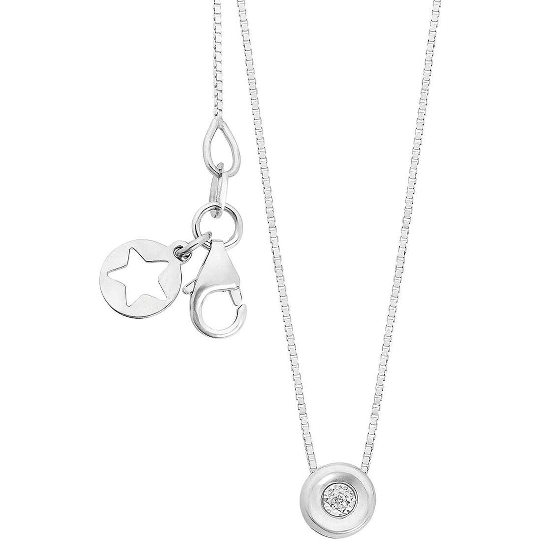 Collana Punto Luce in Oro Bianco con Diamante 0,005 ct