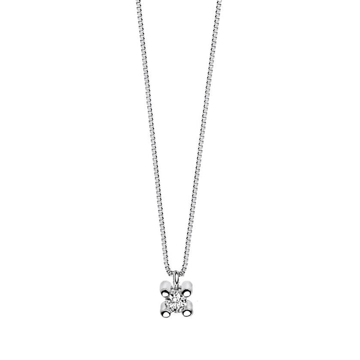 Collana Punto Luce in Oro Bianco con Diamante 0,02 ct