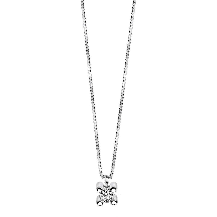 Collana Punto Luce in Oro Bianco con Diamante 0,02 ct