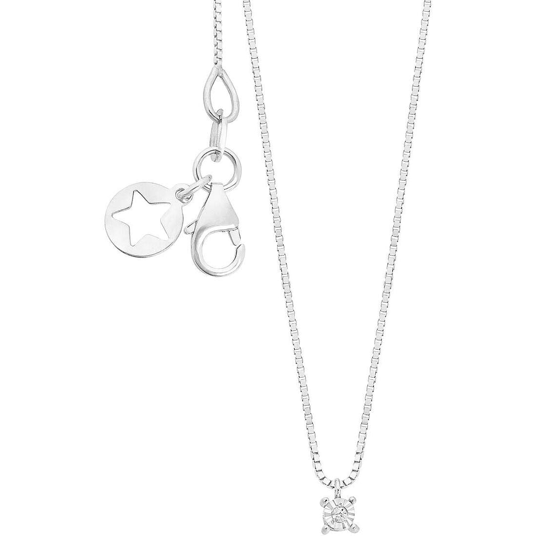 Collana Punto Luce in Oro Bianco con Diamante 0,005 ct
