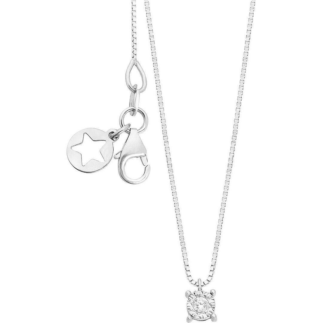 Collana Punto Luce in Oro Bianco con Diamante 0,02 ct