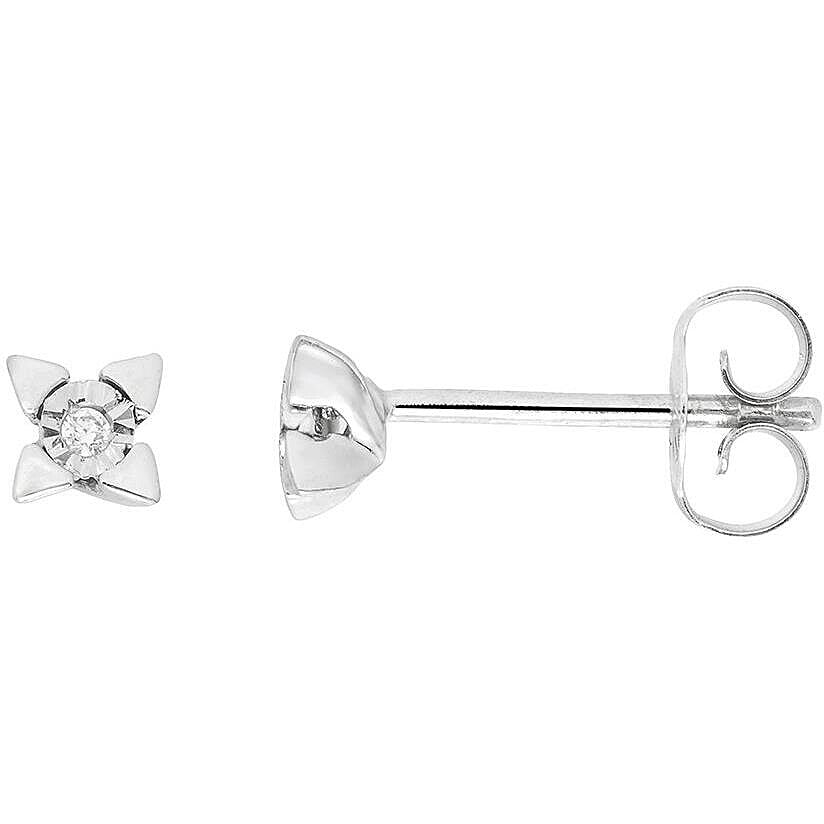 Orecchini in Oro Bianco con Diamanti 0,015 ct