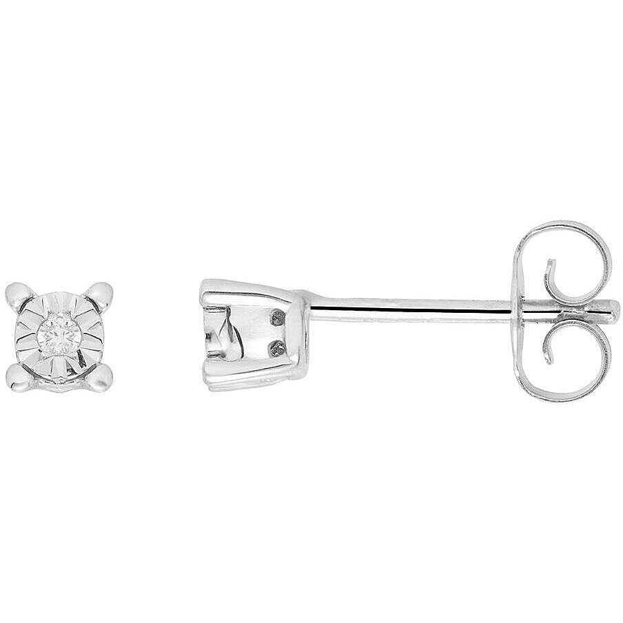Orecchini Trilogy in Oro Bianco con Diamanti 0,015 ct