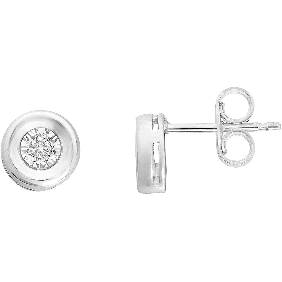 Orecchini Punto Luce Storia di Luce in Oro Bianco con Diamanti 0,045 ct