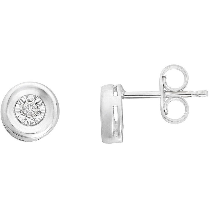 Orecchini Punto Luce Storia di Luce in Oro Bianco con Diamanti 0,045 ct