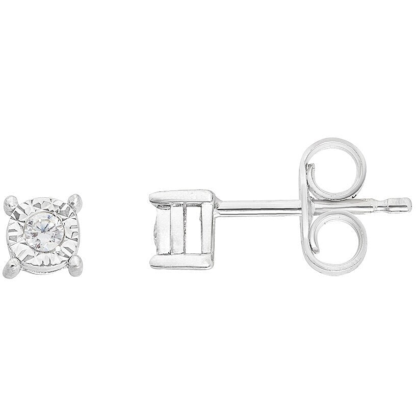 Orecchini Comete Storia di Luce Oro Bianco 9 kt Diamanti 0,045 ct