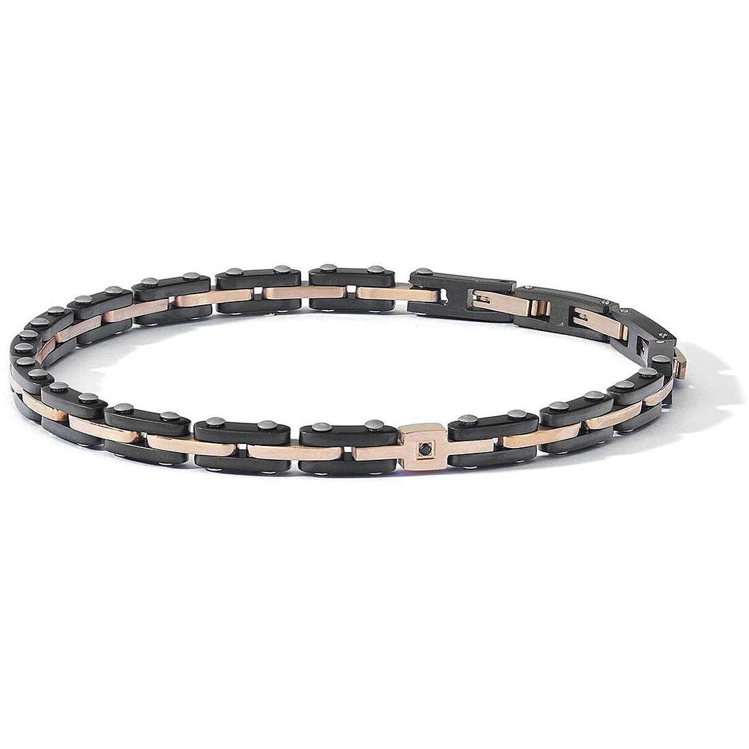 Bracciale Comete Tennis Uomo Bicolore Nero e Rosé