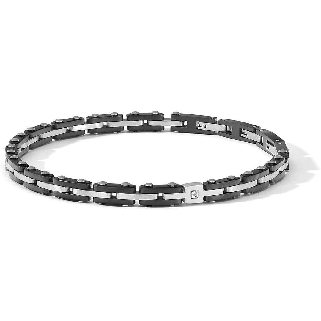 Bracciale Comete Basic Uomo in Acciaio PVD Nero con Zircone Bianco