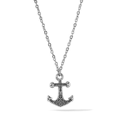 Collana Comete Navy Uomo in Acciaio PVD Nero con Ancora