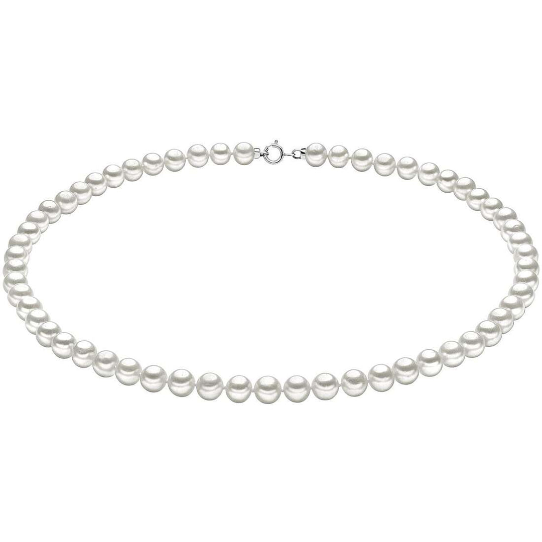 Collana Comete Perle Acquadolce con Chiusura in Oro Bianco 18 kt 45 cm