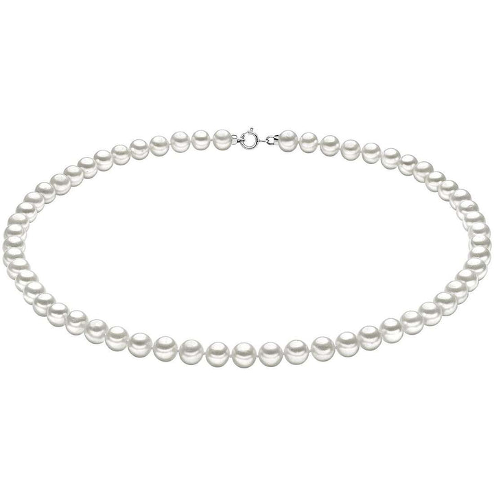 Collana Comete Perle Acquadolce con Chiusura in Oro Bianco 18 kt 45 cm