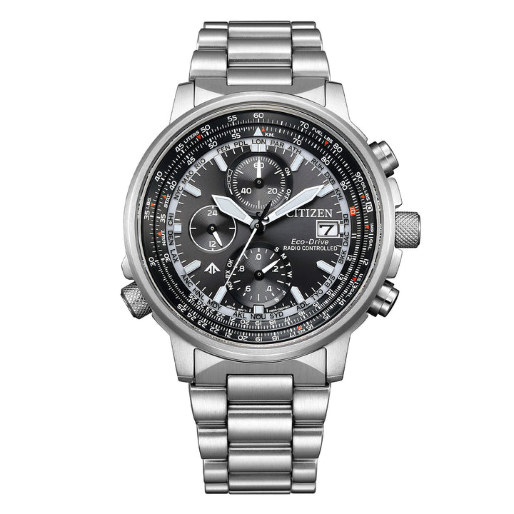 Orologio Cronografo da Uomo - Crono Pilot Acciaio 41mm