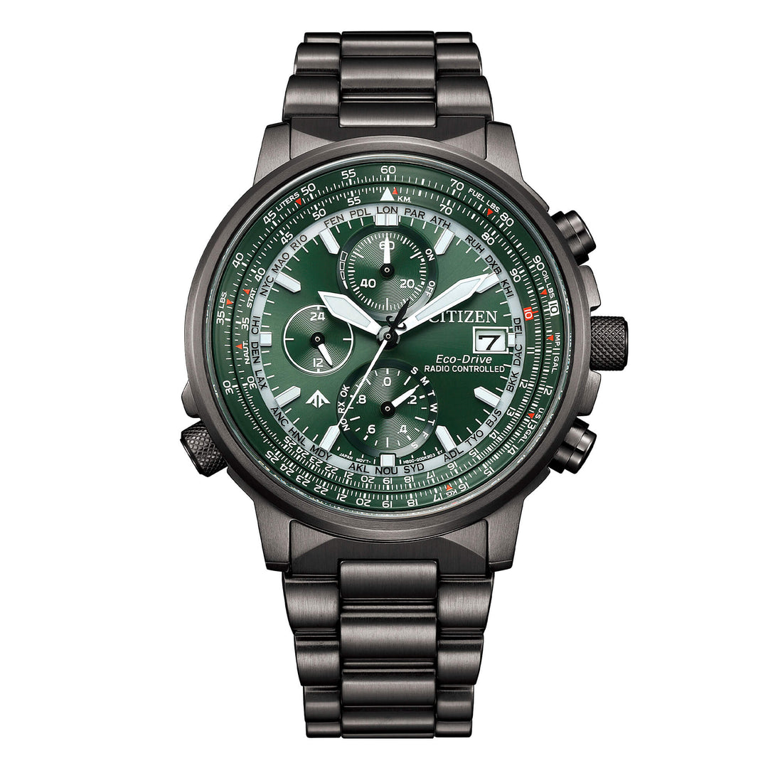 Orologio Radiocontrollato da Uomo - Crono Pilot Acciaio 41mm