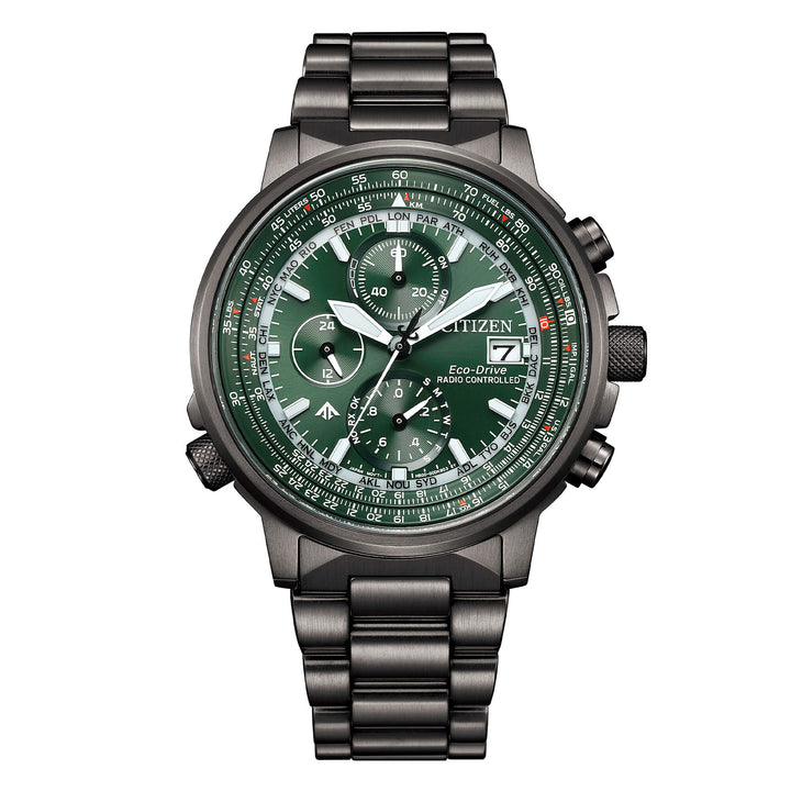 Orologio Radiocontrollato da Uomo - Crono Pilot Acciaio 41mm