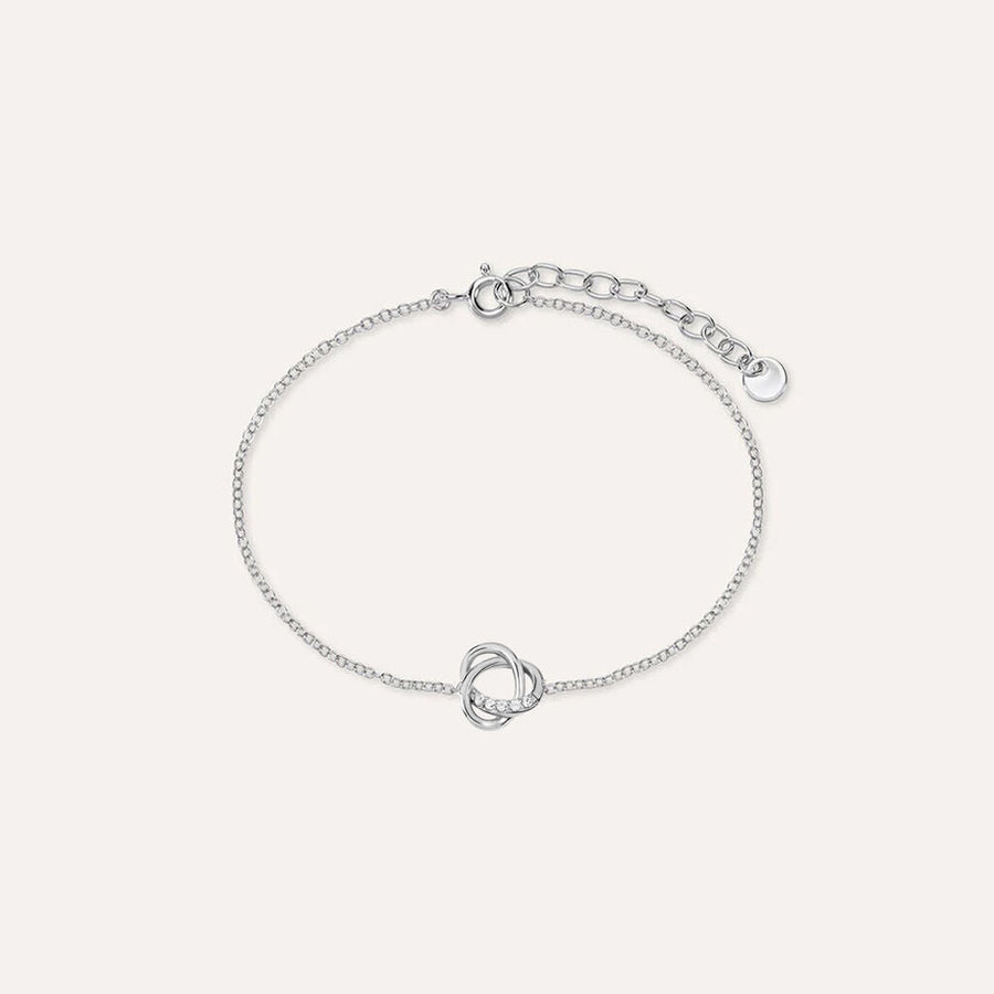 Bracciale nodo Silver Shine in argento rodiato con zirconi