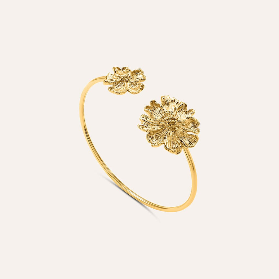 Bangle fiore Radiance in acciaio dorato