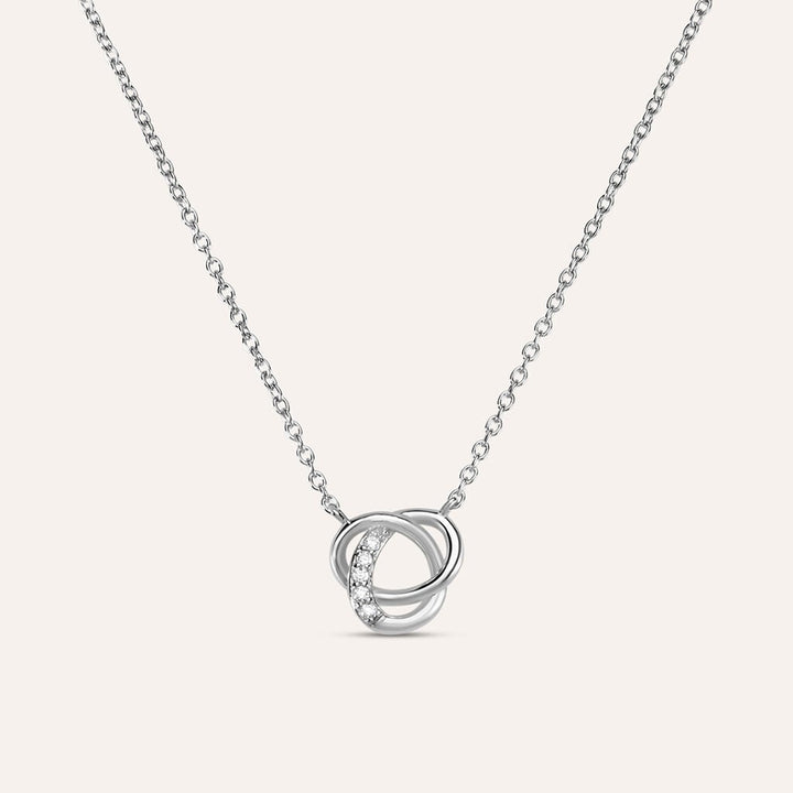 Collana nodo Silver Shine in argento rodiato con zirconi