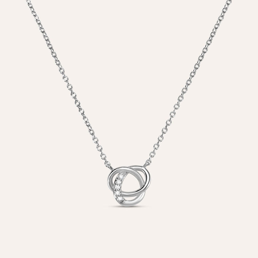 Collana nodo Silver Shine in argento rodiato con zirconi