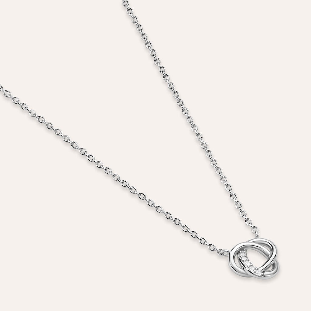Collana nodo Silver Shine in argento rodiato con zirconi