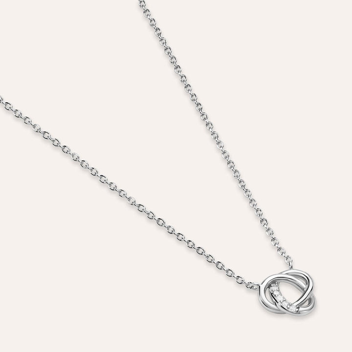 Collana nodo Silver Shine in argento rodiato con zirconi