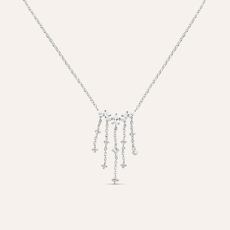 Collana goccia Silver Elegance in argento rodiato con zirconi