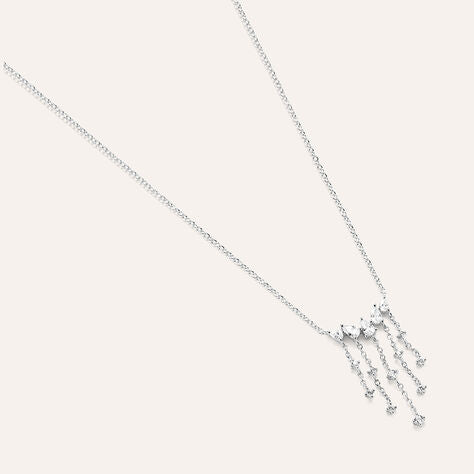 Collana goccia Silver Elegance in argento rodiato con zirconi
